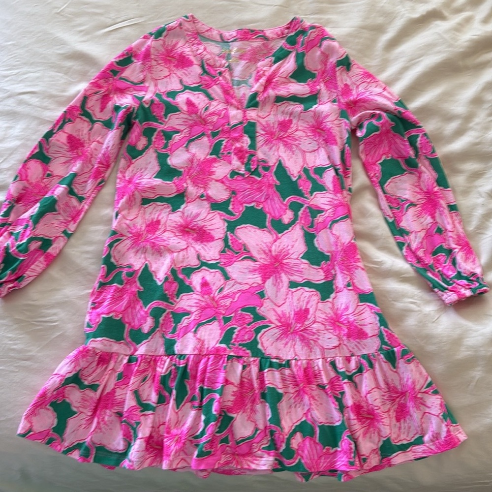 Lilly Pulitzer Girls Mini Alyssa cotton dress. Worn once, excellent condition.